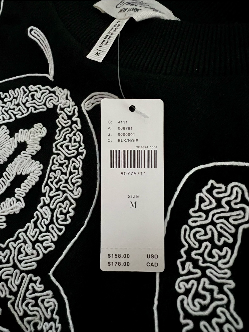 Anthropologie | Ollari | Black Embellished Sweatshirt | Size Medium - Picture 11 of 11